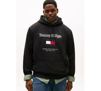 Hoodie "BT-TOMMY EMBRO FLAG", Herren, Gr. 5XL, schwarz, Sweatware, Obermaterial: 64% Baumwolle, 36% Polyester, TOMMY HILFIGER BIG & TALL, regular fit normal, Rippbündchen, Sweatshirts Hoodie, Große Gr