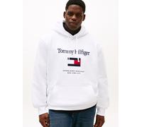 Hoodie "BT-TOMMY EMBRO FLAG", Herren, Gr. 5XL, weiß, Sweatware, Obermaterial: 64% Baumwolle, 36% Polyester, TOMMY HILFIGER BIG & TALL, regular fit normal, Rippbündchen, Sweatshirts Hoodie, Große Größe