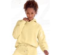 Hoodie BUFFALO, Damen, Gr. 32/34, gelb, Sweatware, Obermaterial: 60% Baumwolle, 40% Polyester, bedruckt, unifarben, Basic, bequem hüftlang, Raglanärmel breiter Bund, Sweatshirts Hoodie, Kapuzensweatsh