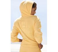 Hoodie BUFFALO, Damen, Gr. 40/42, gelb, Sweatware, Obermaterial: 60% Baumwolle, 40% Polyester, bedruckt, unifarben, loose fit hüftbedeckend, Rippbündchen, Sweatshirts Hoodie, Kapuzensweatshirt mit gro