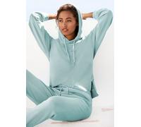 Hoodie BUFFALO, Damen, Gr. 48/50, grün (mint), Sweatware, Obermaterial: 60% Baumwolle, 40% Polyester, bedruckt, unifarben, loose fit hüftbedeckend, Rippbündchen, Sweatshirts Hoodie, Kapuzensweatshirt 