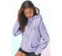 Hoodie BUFFALO, Damen, Gr. 48/50, lila (lavendel), angeraute Sweatware, Obermaterial: 60% Baumwolle, 40% Polyester, unifarben, bequem hüftlang, ohne Ausschnitt, Rippbündchen, Sweatshirts Hoodie, mit S