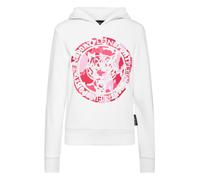 Sweatshirt PLEIN SPORT "Carbon Tiger", Damen, Gr. S, 0133, weiß, fuchsia, Obermaterial: 88% Baumwolle, 12% Polyester, Sweatshirts (12725600-S) 0133, weiß, fuchsia