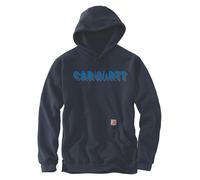 Hoodie CARHARTT "Logo", Herren, Gr. L, blau (marineblau), Obermaterial: 70% Baumwolle CO. 30% Polyester PES., Sweatshirts Hoodie (66314002-L) marineblau