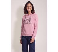 Hoodie CECIL, Damen, Gr. 3XL (48), rosa (mellow rose), Sweatware, Oberstoff: 54% Polyester, 46% Baumwolle, unifarben, comfort fit, ohne Ausschnitt, Bündchen, Sweatshirts Hoodie, mit elastiksaum (28084