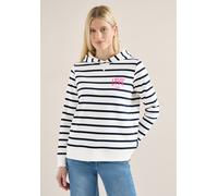 Hoodie CECIL, Damen, Gr. L (42), universal blau, Sweatware, Obermaterial: 65% Baumwolle, 35% Polyester. Futter: 50% Baumwolle, 50% Polyester, bedruckt, gestreift, normal hüftbedeckend, Rundhals, Sweat