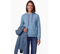 Hoodie CECIL, Damen, Gr. S (38), blau (easy blau), Sweatware, Oberstoff: 54% Polyester, 46% Baumwolle, unifarben, comfort fit, ohne Ausschnitt, Bündchen, Sweatshirts Hoodie, im soften Baumwoll-Mix (57