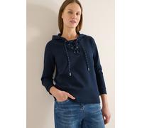 Cecil Damen Hoodie Shirt mit Strings in Blau, Gr: S