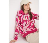Hoodie CECIL, Damen, Gr. XXL (46), beetroot pink, Web, 65% Baumwolle, 35% Polyester, geblümt, comfort fit, ohne Ausschnitt, Rippbündchen, Sweatshirts Hoodie, mit Kapuze (35022147-XXL) beetroot pink