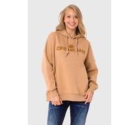Hoodie CIPO & BAXX "HOODIE SWEATSHIRT", Damen, Gr. XL, beige (braun), 70% Baumwolle, 30% Polyester, unifarben, Basic, regular fit normal, Sweatshirts Hoodie, sportlich-lässiges Kleidungsstück (6273343