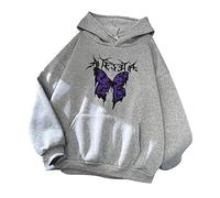 Hoodie Damen - Kapuzenpullover Frauen Baumwolle Long, mit Kapuze Pullover Sweatshirt Rundhals, Slim Fit Freizeit Sport Langarmshirt, Hoodies Training - Pulli Streetwear