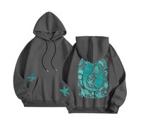 Hoodie Damen Kapuzenpullover Strand Print Motiv Sweatshirt | Langarmpullover, Ocean Print, Seestern Ärmel, Loose Fit, Surfer Style, Sommerabend, Urlaub Bekleidung, Outdoor