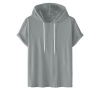 Hoodie Damen Kurzarm Einfarbig Kapuzenpullover Modische Sweatshirt Mit Kapuze Locker Kapuzenpulli Plus Size Hoody Oberteile Bequem Baumwolle Bluse Sommer Klassisch Tops Sportshirt Sommershirts