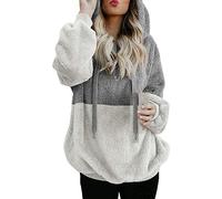 Hoodie Damen Kuschelig Frauen Pullover Weiss Pulli Mit Kapuze Sweatshirt Pieces Sweatjacke XXXL Sweatshirtjacke Oversized