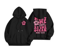 Hoodie Damen Oversize Backprint Hip Hop Harajuku Sweatshirts Langarm Briefe Drucken Sport Casual Kapuzenpullover Damen Oversize Pullover Damen Elegant Winter Sweatshirt Damen Ohne Kapuze Streetwear