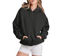 Hoodie Damen Oversize Essentials 2024 Y2k Sipperjacke Lange Ärmel 2024 Jacket Long Sweater Oversized Pulli Hip Hop Vintage Pullover Kurzarm Weißes Langarmshirt