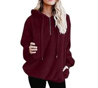 Hoodie Damen Oversize Fleecejacke Teddy Pullover Grün Teddyjacke Pulli Teddy Fleece Sweatshirt Kapuzenpullover Kapuzenpulli Warm Langarm Lose Winter Tops Oberteile Casual Mit Tasche Khaki Beige Xl 4xl