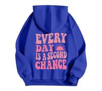 Hoodie Damen Oversize mit Rückenprint Buchstaben Aufdruck Kapuzenpullover Harajuku Sweatshirts Langarmshirt Frauen Langarm Pulli Pullover Freizeit Teenager Mädchen Sweatshirt mit Kordelzug und Taschen