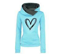 Hoodie Damen Pullover Farbblock Stilloberteile Sommer Tops Für Baumwolle Weihnachtspullover Aus Schwarze Sweatshirt Yoga Oberteile Bunt Gestreifter Reissverschluss Sportjacke Blau Sweatjacke