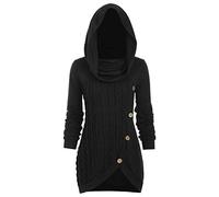 Hoodie Damen Pullover Kleider Damen Langarm Strickkleid mit Kapuze Herbst Winter,große Größe Sweatkleid Strick Longpullover Enge Freizeitkleid