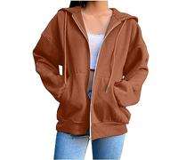 Hoodie Damen Sweatjacke Baumwoll Kapuzenjacke Herbst Lang Sweatshirt Kapuzenpullover Mit Kapuze Reißverschluss Mantel Oversize Pullover 2025, S-3xl Blouson Jacke Damen Hoodie Sweatjacke Strickjacken