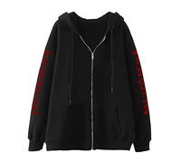 Hoodie Damen, Y2K Kapuzenpullover Damen Sweatjacke Oversize Zip Skull Goth Hoodie 90er E-Girl Harajuku Streetwear Vintage Gothic Kapuzenjacke Pulli Shirt Casual Langarm Pullover Sweatshirt