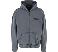Hoodie DROPSIZE "Dropsize Herren Dropsize Super Heavy Blank Zip Cardigan", Herren, Gr. XS, grau (washedgrau), 70% Baumwolle, 30% Polyester, unifarben, Rundhals, Sweatshirts Hoodie (23011905-XS) washed