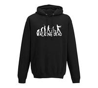 Hoodie Evolution Walking Dead TWD Zombie Rick Lori Fox 10 Farben Herren XS - 5XL Comic Adaption Serie Film Movie Apokalypse Survival, Größe:M, Farbe:schwarz - Logo Weiss