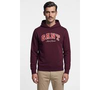 Hoodie GANT "GRAPHIC", Herren, Gr. XL, lila (schwarzened wine), Sweatware, Obermaterial: 80% Baumwolle, 20% Polyester, normal, Bündchen, Sweatshirts Hoodie (40638636-XL) schwarzened wine