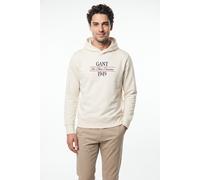 Hoodie GANT "GRAPHIC", Herren, Gr. XXL, cream, Sweatware, Obermaterial: 80% Baumwolle, 20% Polyester, normal, Rippbündchen, Sweatshirts Hoodie (52662935-XXL) cream