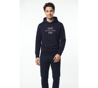 Hoodie GANT "GRAPHIC", Herren, Gr. XXL, evening blau, Sweatware, Obermaterial: 80% Baumwolle, 20% Polyester, normal, Rippbündchen, Sweatshirts Hoodie (56246804-XXL) evening blau