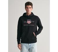 Hoodie GANT "REG ARCHIVE SHIELD HOODIE", Herren, Gr. S, schwarz, Sweatware, Obermaterial: 78% Baumwolle, 22% Polyester, regular fit hüftlang, elastischer Bund, Sweatshirts Hoodie, mit modischer Logost