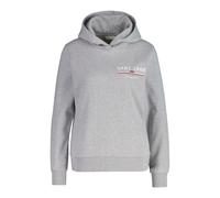 Hoodie GANT "REG GRAPHIC HOODIE", Damen, Gr. XL, grau (light grau melange), Sweatware, Obermaterial: 80% Baumwolle, 20% Polyester, regular fit, Rippbündchen, Sweatshirts Hoodie, gerippte Abschlüsse, K