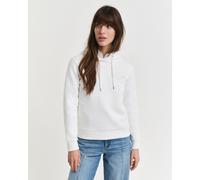 Hoodie GANT "REG TONAL SHIELD HOODIE", Damen, Gr. M, grau (eggshell), Sweatware, Obermaterial: 78% Baumwolle, 22% Polyester, regular fit hüftlang, Rippbündchen, Sweatshirts Hoodie, Ton in Ton Stickere