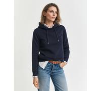 Hoodie GANT "REG TONAL SHIELD HOODIE", Damen, Gr. XL, blau (evening blau), Sweatware, Obermaterial: 78% Baumwolle, 22% Polyester, casual, regular fit hüftlang, Langarm Rippbündchen, Sweatshirts, Ton i