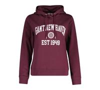 Hoodie GANT "REGULAR GRAPHIC", Damen, Gr. XXL, rot (schwarzened wine), Sweatware, Obermaterial: 80% Baumwolle, 20% Polyester, regular fit normal, Rippbündchen, Sweatshirts Hoodie (93861824-XXL) schwar