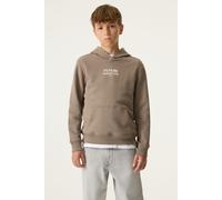 Hoodie GARCIA, Jungen, Gr. 128/134, taupe grau, Sweatware, Obermaterial: 80% Baumwolle, 20% Polyester, regular fit taillenbedeckt, Rippbündchen, Sweatshirts Hoodie, mit Print (49033016-128)