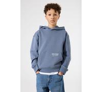 Hoodie GARCIA, Jungen, Gr. 140/146, jay blau, Sweatware, Obermaterial: 100% Baumwolle, bedruckt, regular fit normal, ohne Ausschnitt, Rippbündchen, Sweatshirts Hoodie, mit Kapuze (55599924-140)