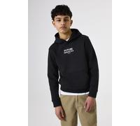 Hoodie GARCIA, Jungen, Gr. 140/146, schwarz, Sweatware, Obermaterial: 80% Baumwolle, 20% Polyester, bedruckt, regular fit taillenbedeckt, Rippbündchen, Sweatshirts Hoodie, mit Print (76513045-140) sch