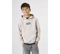 Hoodie GARCIA, Jungen, Gr. 140/146, weiß (moonbeam), Sweatware, Obermaterial: 80% Baumwolle, 20% Polyester, bedruckt, regular fit taillenbedeckt, Rippbündchen, Sweatshirts Hoodie, mit Print (94415048-