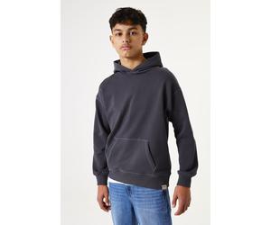 Hoodie GARCIA, Jungen, Gr. 164/170, grau (dunkelgrau), Sweatware, Obermaterial: 100% Baumwolle, unifarben, regular fit taillenbedeckt, Rippbündchen, Sweatshirts Hoodie, mit Kapuze, for Boys (13065317-