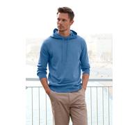 Hoodie H.I.S "Strickpullover mit Kapuze", Herren, Gr. XXL (60/62), blau, Feinstrick, Obermaterial: 60% Baumwolle, 40% Polyester, unifarben, regular fit normal, Rundhals, Strickbündchen, Sweatshirts Ho