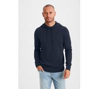 Hoodie H.I.S "Strickpullover mit Kapuze", Herren, Gr. XXL (60/62), blau (navy), Feinstrick, Obermaterial: 60% Baumwolle, 40% Polyester, unifarben, regular fit normal, Rundhals, Strickbündchen, Sweatsh