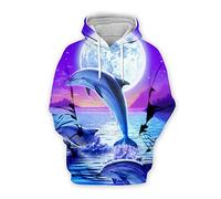 Hoodie Herren 3D Drucken Kreative Panda-Serie/Delphin-Serie Pullovers Herren Oversize Moderner Urban Style Sweatshirt Herren Frühling Straße Mode Kapuzenpullover Herren WYHT06 4XL