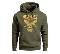 Hoodie Herren Adler Eagle Print Retro Aufdruck Vintage Design Kapuzen-Pullover Männer Fashion Streetstyle - Vintage Eagle oliv 3XL