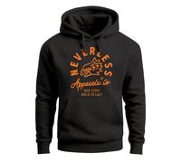 Hoodie Herren Adler Print Aufdruck Eagle Motiv Schrift Kapuzen-Pullover Männer Fashion Streetstyle - Adler schwarz back-print L