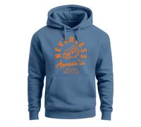 Hoodie Herren Adler Print Aufdruck Eagle Motiv Schrift Kapuzen-Pullover Männer Fashion Streetstyle - Adler indigo blue back-print L