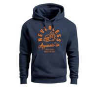 Hoodie Herren Adler Print Aufdruck Eagle Motiv Schrift Kapuzen-Pullover Männer Fashion Streetstyle - Adler navy back-print XL