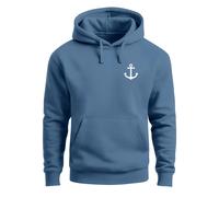 Hoodie Herren Anker Badge Kapuzen-Pullover Männer Neverless® - Anker indigo blue L