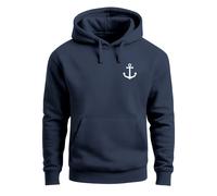 Hoodie Herren Anker Badge Kapuzen-Pullover Männer Neverless® - Anker navy XS